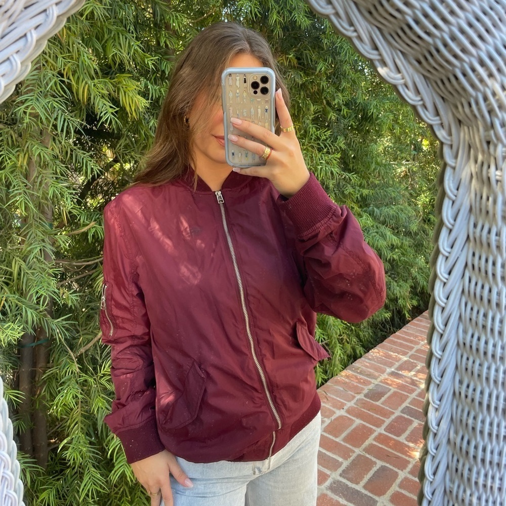 H&M logg maroon Padded Bomber Jacket